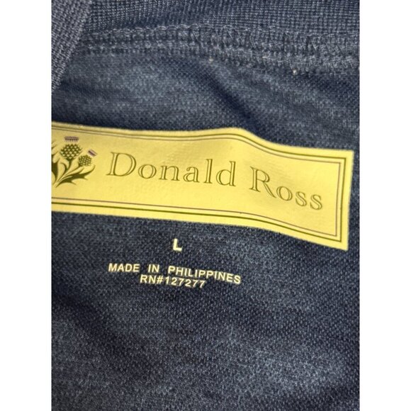 Donald Ross Men's Shirt Jersey Mock Neck Navy Blue Long Sleeve Golf Active Large - Picture 8 of 9